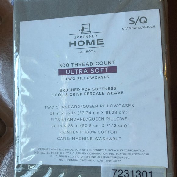 jcpenney Bedding Nwt Jcpenney 30tc Cotton Pillowcases Set Of 2